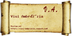 Visi Ambrózia névjegykártya